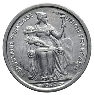 reverse: OCEANIA FRANCESE - 1 Franc 1949 FDC