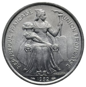 reverse: OCEANIA FRANCESE - 5 Francs 1952 FDC