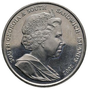 reverse: SOUTH GEORGIA E SOUTH SANDWICH ISLANDS - Elisabetta II - 2 Pounds 2002