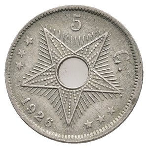 obverse: CONGO BELGA - 5 Centimes 1926