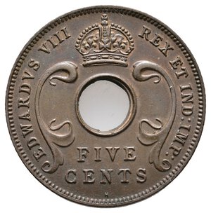 reverse: EAST AFRICA - Edward VIII - 5 Cents 1936