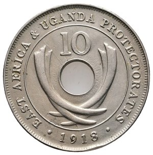 obverse: EAST AFRICA E UGANDA  - George V - 10 Cents 1918