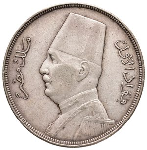 obverse: EGITTO - Fouad - 20 piastres argento 1933