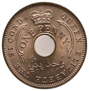reverse: NIGERIA - 1 Penny 1959 FDC ROSSO