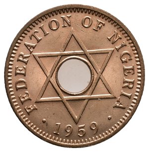 reverse: NIGERIA - Half Penny 1959 FDC ROSSO