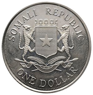 reverse: SOMALIA - 1 Dollar 2006 Year of the dog , Colorata