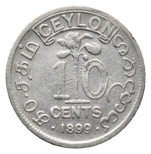 obverse: CEYLON - Victoria Queen - 10 Cents argento 1899
