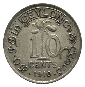obverse: CEYLON - Edward VII - 10 Cents argento 1910