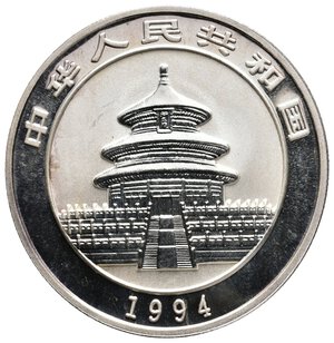 reverse: CINA - 10 Yuan argento Panda 1 OZ  1994