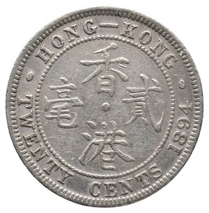 obverse: HONG KONG - Victoria queen - 20 Cents argento 1894