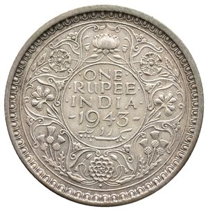 obverse: INDIA - Colonia Britannica - George VI - Rupia argento 1943
