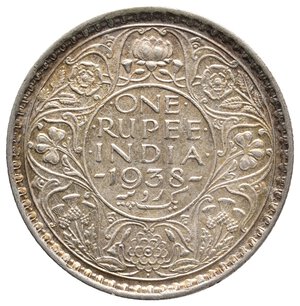 obverse: INDIA - Colonia Britannica - George VI - Rupia argento 1938