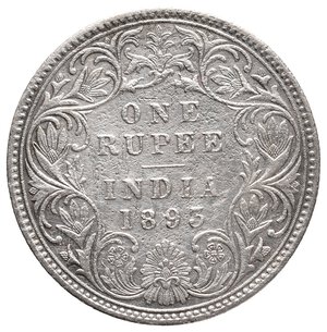 obverse: INDIA - Colonia Britannica - Victoria queen - Rupia argento 1893 Corrosione