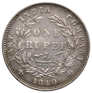 obverse: INDIA - Colonia Britannica EAST INDIA  - Victoria queen - Rupia argento 1840