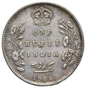 obverse: INDIA - Colonia Britannica - Edward VII - Rupia argento 1906