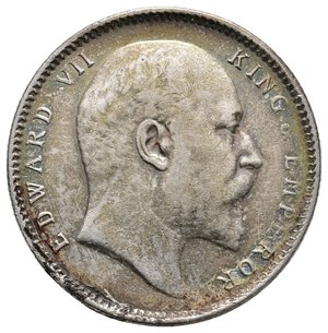 reverse: INDIA - Colonia Britannica - Edward VII - Rupia argento 1906