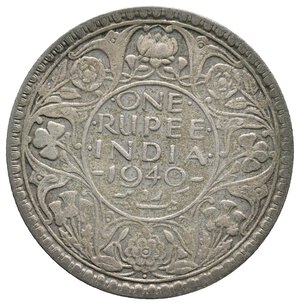 obverse: INDIA - Colonia Britannica - George VI - Rupia argento 1940