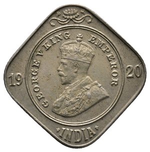 reverse: INDIA - Colonia Britannica - George V - 2 Annas 1920