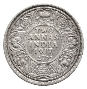 obverse: INDIA - Colonia Britannica - George V - 2 Annas  argento 1917