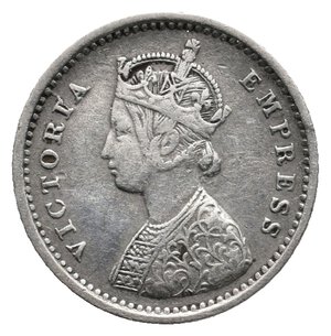 reverse: INDIA - Colonia Britannica - Victoria queen - 2 Annas  argento 1877