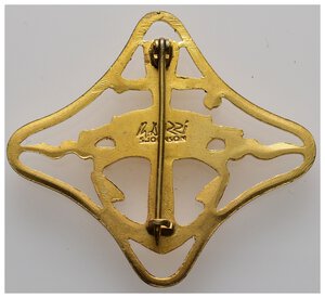 reverse: spilla Militare dorata con sacchettino originale