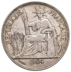 reverse: INDOCINA FRANCESE - Piastre de Commerce argento 1904