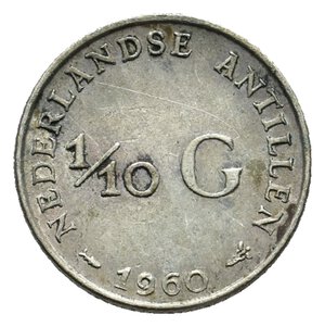 obverse: ANTILLE OLANDESI - 1/10 Gulden argento 1960