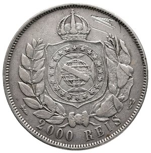 obverse: BRASILE - 2000 Reis argento 1875 graffiata