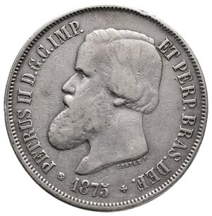 reverse: BRASILE - 2000 Reis argento 1875 graffiata