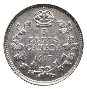 obverse: CANADA - George V - 5 Cents argento 1917 Alta Conservazione