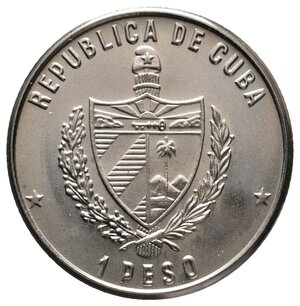 reverse: CUBA - 1 Peso 1977 Agramonte