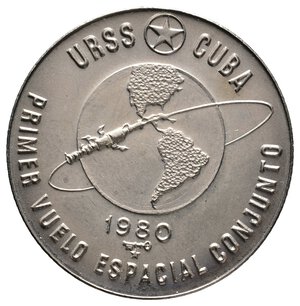 obverse: CUBA - 1 Peso 1980 primo volo Cuba-URSS
