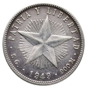 reverse: CUBA - 20 Centavos argento 1949