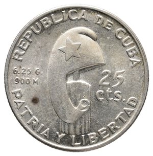 reverse: CUBA - 25 Centavos argento 1953