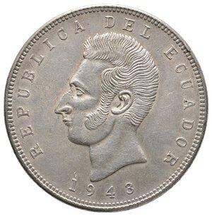 obverse: ECUADOR - 5 Sucres argento 1943