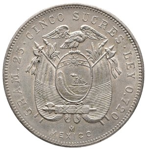 reverse: ECUADOR - 5 Sucres argento 1943