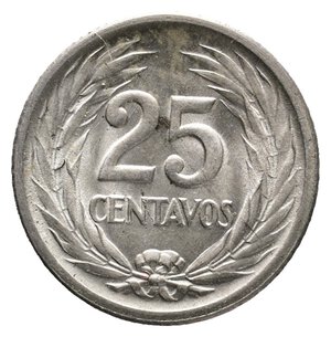 reverse: EL SALVADOR - 25 Centavos argento 1953 FDC