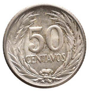 reverse: EL SALVADOR - 50 Centavos argento 1953 FDC