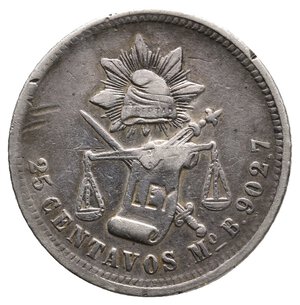 obverse: MESSICO - 25 Centavos argento 1876