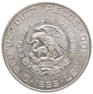 obverse: MESSICO - 10 Pesos argento 1955