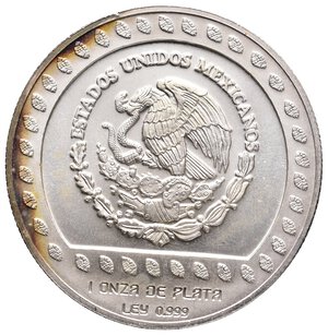 reverse: MESSICO - 100 Pesos argento 1992 Guerrero Aguila 1 OZ argento