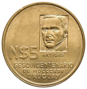 obverse: URUGUAY - 1000 Pesos F.a.o. 1969 Brass