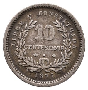 obverse: URUGUAY - 10 Centesimos argento 1877