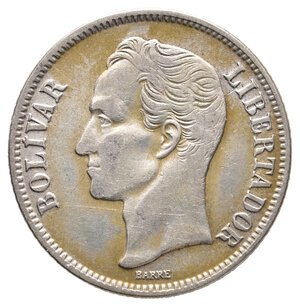reverse: VENEZUELA - 1 Bolivar argento 1954