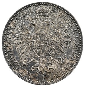 obverse: AUSTRIA - Franz Joseph - 1 Florin argento 1861 A Patina FDC