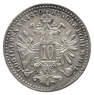 obverse: AUSTRIA - Franz Joseph - 10 kreuzer argento 1870