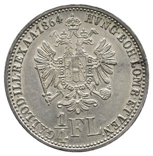 obverse: AUSTRIA - Franz Joseph - 1/4 Florin argento 1864 A  