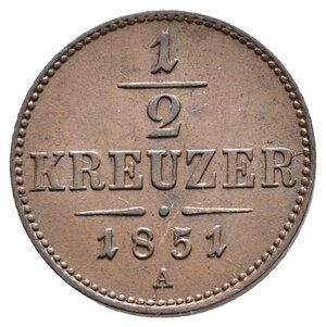obverse: AUSTRIA - 1/2 kreuzer 1851 A