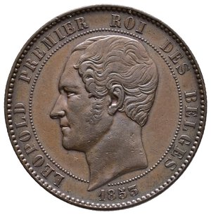 reverse: BELGIO - Leopold Premier - 10 Centimes 1853 , Medallic issue 