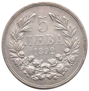 obverse: BULGARIA - 5 Leva argento 1892